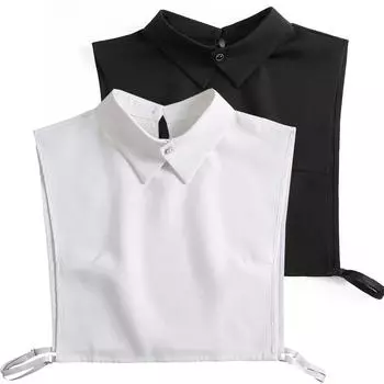 Модный белый воротник с лацканами, рубашка, поддельный воротник для женщин, черные съемные воротники для женщин, полурубашка, поддельный галстук