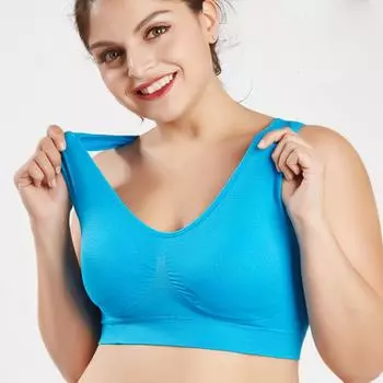 Модный бесшовный спортивный бюстгальтер с подушечками, регулируемые бюстгальтеры больших размеров, женский беспроводной бюстгальтер пуш-ап, жилет большого размера M белый