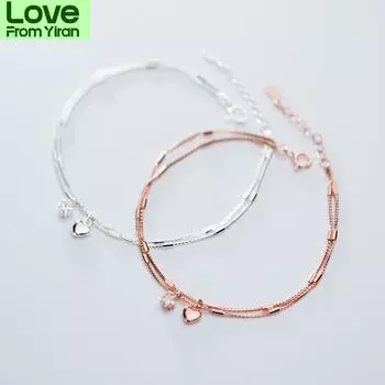 Модный блестящий браслет из стерлингового серебра 925 пробы с фианитами и звездами, сердечками для женщин, роскошный свадебный помолвочный ювелирный подарок