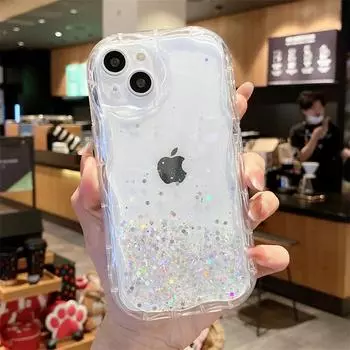 Модный блестящий чехол для телефона со звездами и пайетками для iPhone 13 11 12 13 Mini 14 Pro Max X XR XS Max 7 8 6s Plus, прозрачная мягкая задняя крышка из ТПУ For iPhone 14Pro Max