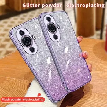 Модный блестящий чехол с градиентным покрытием для Huawei Nova 11 Pro 10 SE 9 9Z Y91 Y90 Y70 Plus Y61 8 8i 7 6 3 3i силиконовая задняя крышка Huawei P30 чёрный