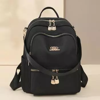 Модный большой вместительный рюкзак для отдыха, двойное назначение, сумка-тоут в иностранном стиле чёрный