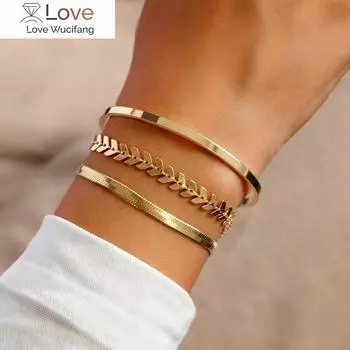 Модный браслет-цепочка в виде рыбьей кости для женщин, винтажный золотой браслет из нержавеющей стали для женщин, ювелирные изделия в подарок