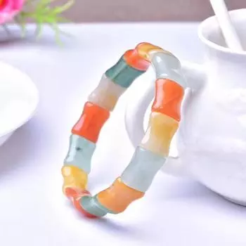 Модный браслет из бамбука с множеством сокровищ, брендовый разноцветный нефритовый браслет, модные украшения, мужские и женские браслеты, подарки