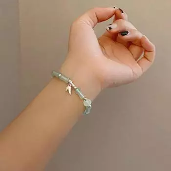 Модный браслет из бамбуковых бусин, простой эластичный браслет из веревки, унисекс, ювелирные изделия, подарки