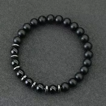 Модный браслет из бисера для мужчин, черный матовый камень, браслет-чакра, синий хаулит, тигровый глаз, браслет-цепочка, Pulsera Hombre Joias