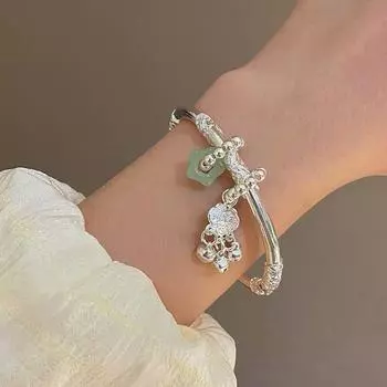 Модный браслет из бисера с цветком, маленький замок, подвеска, открывающийся регулируемый браслет, женский праздничный подарок