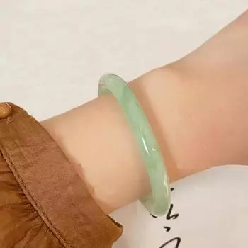 Модный браслет из нефрита, стеклянный, с имитацией звенящего нефрита, ювелирные изделия для девочек, элегантный браслет из нефрита для женщин
