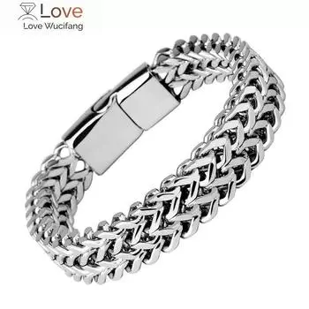 Модный браслет из нержавеющей стали в стиле хип-хоп-панк для мужчин, ювелирные изделия для вечеринок 21cm белый