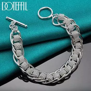 Модный браслет из серебра, красивые украшения 20cm