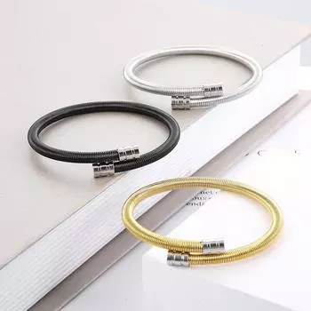 Модный браслет из стальной проволоки с геометрическим плетением из титановой стали