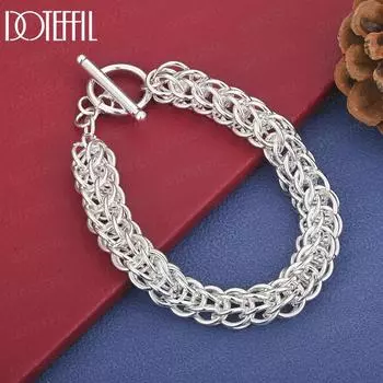 Модный браслет из стерлингового серебра 925 пробы, свадебные украшения 20cm