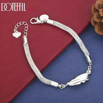 Модный браслет из стерлингового серебра 925 пробы, цепочка-змейка, свадебное украшение 20cm