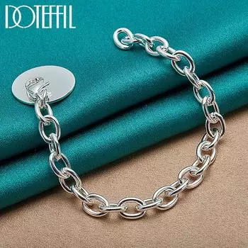 Модный браслет из стерлингового серебра 925 пробы, свадебные украшения 20cm