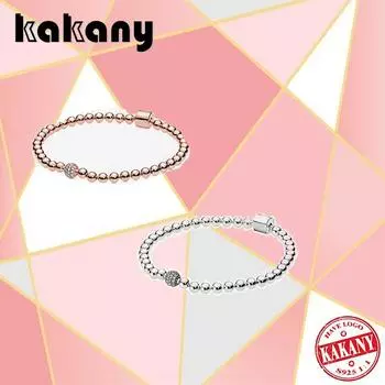 Модный браслет из стерлингового серебра S925 двух разных цветов с жемчугом и паве, оригинальные ювелирные изделия своими руками, подходящие для женщин