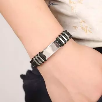 Модный браслет из титановой стали, силиконовый браслет, крутой браслет, мужской ювелирный подарок