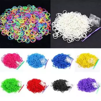 Модный браслет ярких цветов, резиновые ленты на ткацком станке, DIY 600 шт., детская резинка, радужное плетение, шнуровка разноцветный