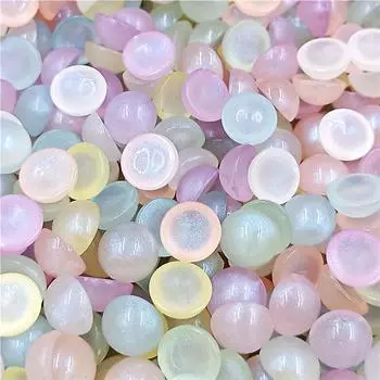 Модный браслет ручной работы, ожерелье, тонкое мерцание, 30 шт., круглые ювелирные аксессуары «сделай сам», акриловые бусины, полукруг, 10 мм/12 мм, цвет макарон, материал 10mm фиолетовый