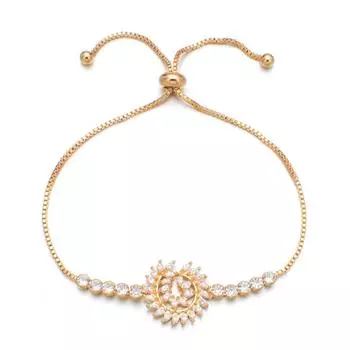 Модный браслет с кристаллами циркона, женский простой индивидуальный элегантный браслет, сохраняющий цвет, регулируемый браслет жёлтый