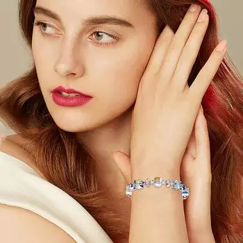 Модный браслет с кристаллами в виде кубика сахара, ожерелье, серьги, комплект из кристаллов, женский браслет, украшение