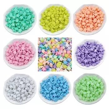 Модный браслет с пятиконечной звездой и бусинами, ожерелье, 100 шт., материалы ручной работы, кремовый цвет макарон, ювелирные аксессуары синий