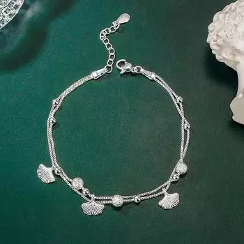 Модный браслет Sansheng Lucky Apricot Leaf Female Mori, универсальный дизайн, роскошный двухслойный браслет Sense Light, персонализированные ювелирные изделия