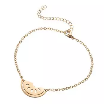 Модный браслет-шарм с арбузом из нержавеющей стали, ручная цепочка, регулируемая длина, аксессуар для женщин золотой