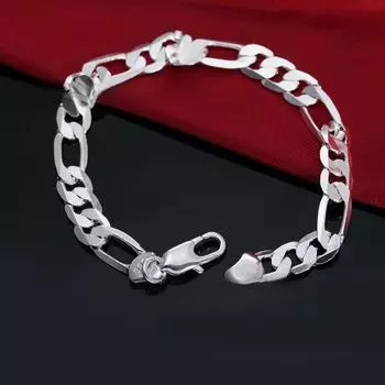 Модный браслет унисекс с серебряно-золотым покрытием 8 мм 8MM bracelet engraved 18K gold