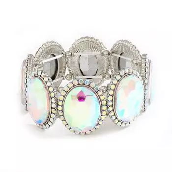 Модный браслет, универсальный браслет со стразами, ювелирные изделия из браслета серебро белый