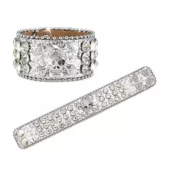Модный браслет женский с бриллиантами и блестками в виде черепа мужской модный мужской индивидуальный простой пояс 25cm*3.8cm