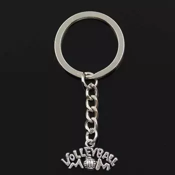 Модный брелок 13x23 мм, волейбольная мама, серебряный цвет, подвески, сделай сам, мужские ювелирные изделия, автомобильный брелок, кольцо, держатель, сувенир для подарка серебряный