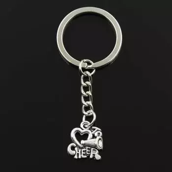 Модный брелок 17x16 мм Love To Cheerling, серебряный цвет, подвески, сделай сам, мужские ювелирные изделия, автомобильный брелок, кольцо, держатель, подарок серебряный