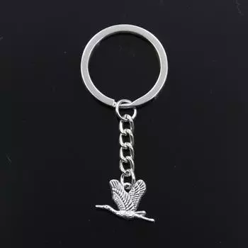 Модный брелок 20x14 мм, дикий гусь, подвески в виде птиц, сделай сам, мужские ювелирные изделия, автомобильный брелок, кольцо, держатель, сувенир для подарка серебряный