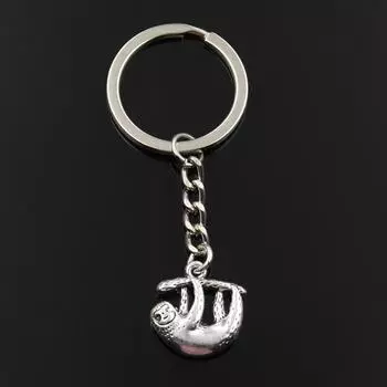 Модный брелок 20x19 мм, подвески в виде животного folivora, ленивца, сделай сам, мужские ювелирные изделия, автомобильный брелок, кольцо, держатель, сувенир для подарка серебряный