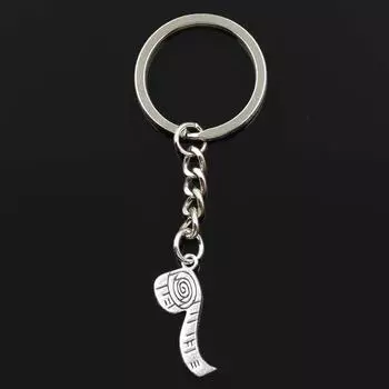 Модный брелок 27x11 мм рулетка линейка бронзовый серебряный цвет подвески DIY мужские ювелирные изделия автомобильный брелок кольцо держатель сувенир подарок серебряный