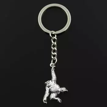 Модный брелок 32x27 мм, подвески в виде обезьяны, сделай сам, мужские ювелирные изделия, автомобильный брелок, кольцо, держатель, сувенир для подарка белый