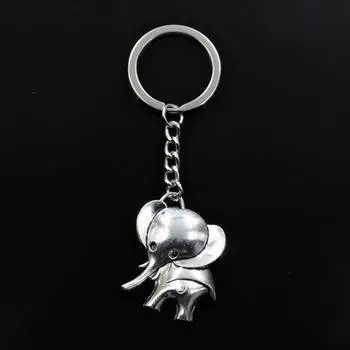 Модный брелок 37x31 мм, большие уши слона, бронзовые подвески, сделай сам, мужские ювелирные изделия, автомобильный брелок, кольцо, держатель, сувенир, подарок серебряный