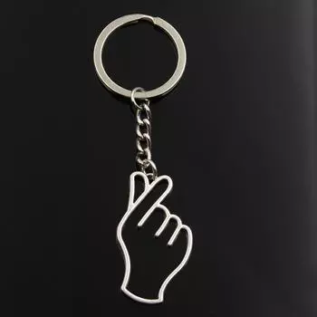 Модный брелок 42x24 мм, подвеска в виде пальмового сердца, «Я тебя люблю», «сделай сам», мужские ювелирные изделия, автомобильный брелок, кольцо, держатель, сувенир для подарка серебряный