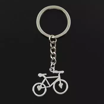 Модный брелок для ключей 30 мм, металлический брелок для ключей, ювелирные изделия, антикварная бронзовая подвеска для велосипеда, 31x23 мм серебряный