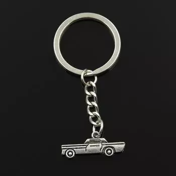 Модный брелок для ключей 30 мм, металлический брелок для ключей, ювелирные изделия, античное серебро, цветной автомобильный кулон 27x11 мм серебряный