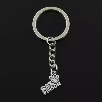 Модный брелок для ключей 30 мм, металлический брелок для ключей, ювелирные изделия, антикварное покрытие, кошка, друг навсегда, 13x18 мм, подвеска серебряный