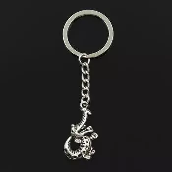 Модный брелок для ключей 30 мм, металлический брелок для ключей, ювелирные изделия, антикварное покрытие из кожи аллигатора, крокодила, 34x18 мм, подвеска серебряный