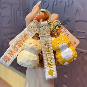 Модный брелок для ключей от машины, 3D-сумка, кулон, креативный мультяшный кот, брелок, школьный портфель Style 5
