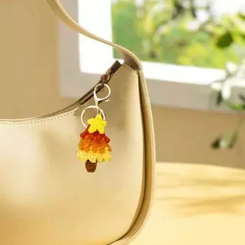 Модный брелок для ключей Рождественская елка ручной работы вязаный крючком кулон декоративная сумочка шерстяной брелок