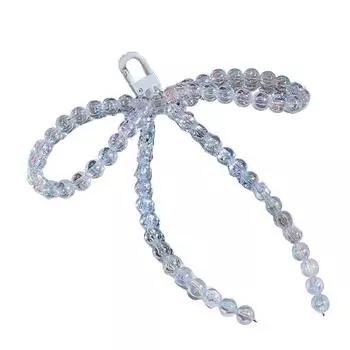 Модный брелок для телефона с подвеской-бантиком из искусственного жемчуга, деликативное украшение для сумки прозрачный