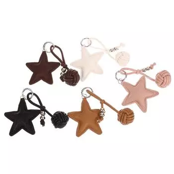 Модный брелок из искусственной кожи в виде звезды, пятиконечная звезда, брелок, подвеска для женской сумки, универсальная подвеска для сумки коричневый