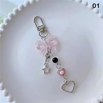 Модный брелок ручной работы бабочка узел брелок сердечко бант брелок кулон универсальный звездный телефон аксессуар as the picture