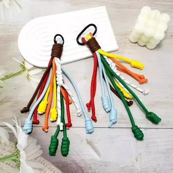 Модный брелок ручной работы из плетеной веревки с кисточками, противоугонная сумка для ключей, подвеска, брелки, креативное украшение для рюкзака, подарки A1