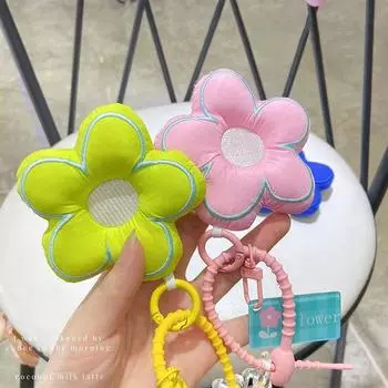 Модный брелок с подвеской для сумки, цветочные аксессуары, украшения для сумочки, милый шнурок, брелок для ключей от машины темно-зеленого