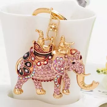 Модный брелок с животными, брелок со слоном и кристаллами, эмалированные брелки с животными, подарок дружбы для женщин и мужчин, аксессуары для сумочек 12 cm белый